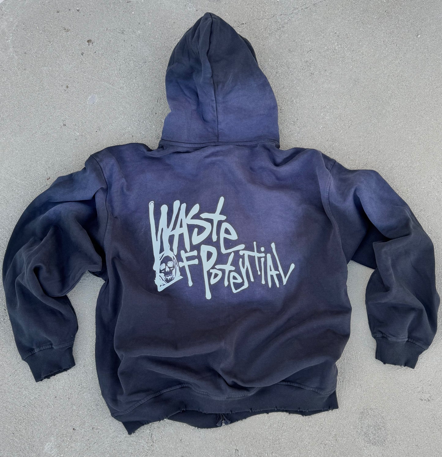 Sun-dried Black Zip-Up