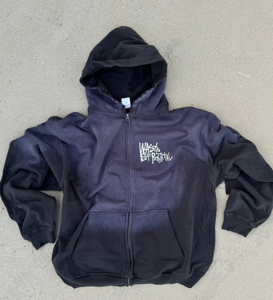 Sun-dried Black Zip-Up