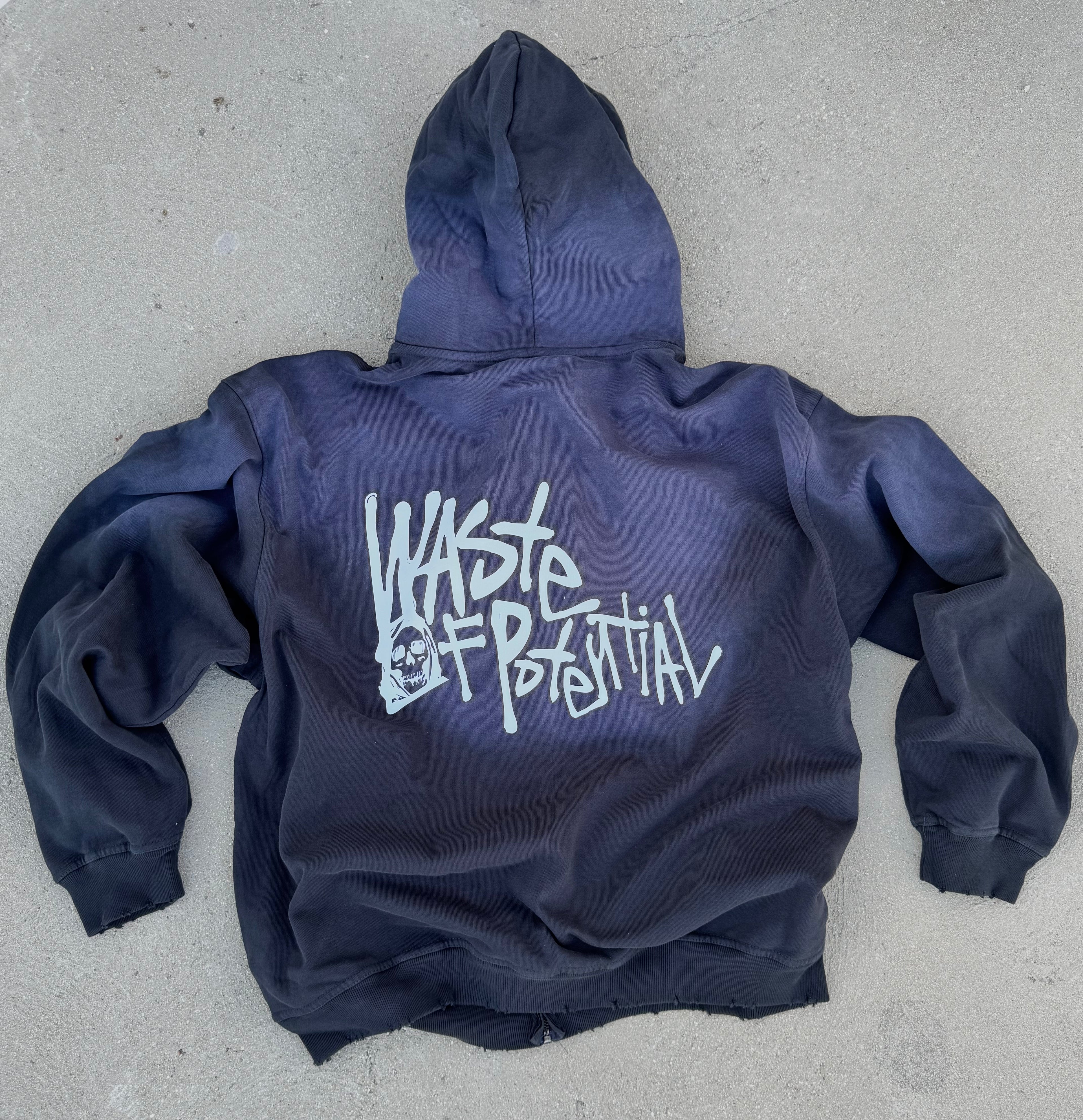 Sun-dried Black Zip-Up